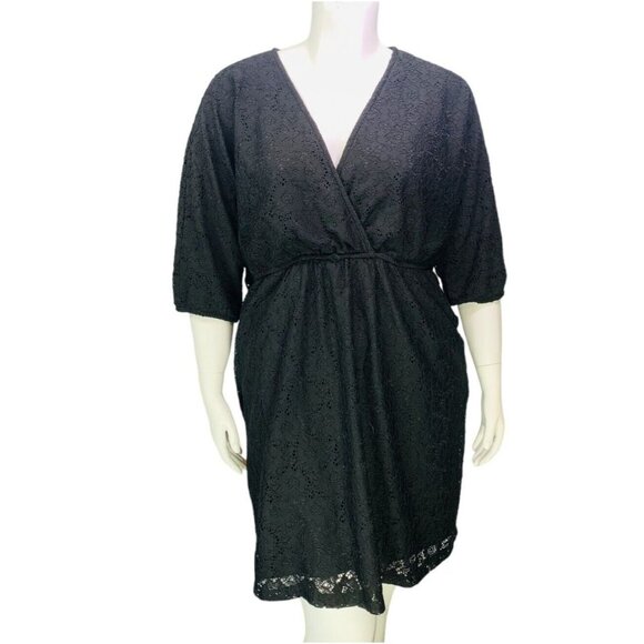 VTG NEW Torrid Kali Surplus Bubble Dress Black Lace Elastic Waist Size 3 | 3X - Picture 2 of 16